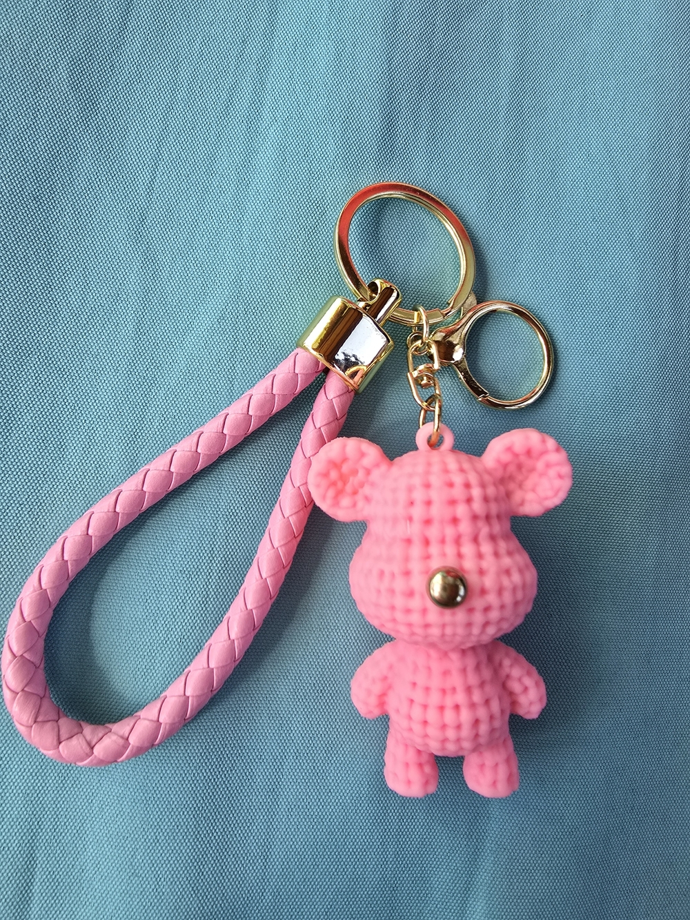 Handmade Pink & Orange Bogo Hand Bag Piper K Scarf Creme Shop Mask Bear Keychain - Picture 9 of 13